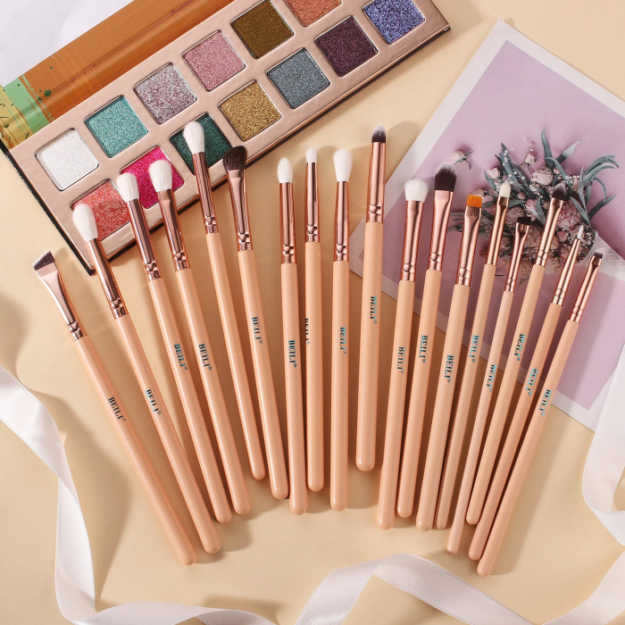 Set 28 Pensule Make-up BEILI Pink, Rose Gold - Par Natural [3]