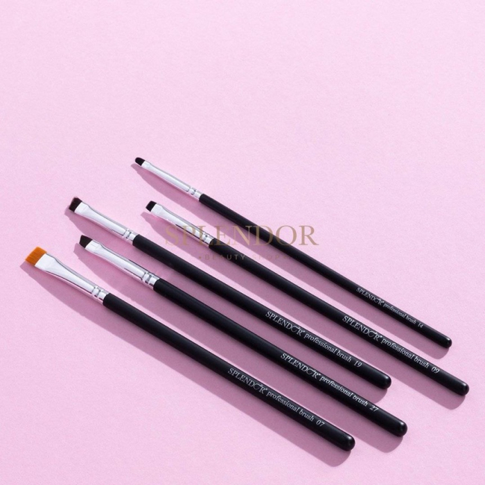 Set 5 Pensule Profesionale SPLENDOR Precizie, Stilizare Sprancene / Detalii + Borseta [3]
