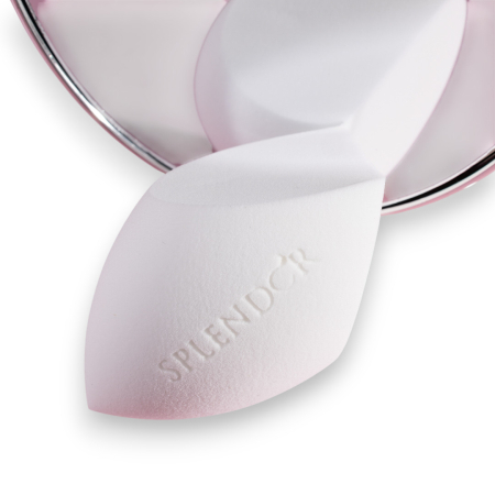 Noutati - Burete machiaj 2 parti tesite alb Splendor