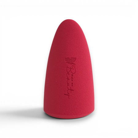 Toate Produsele - Buretel de Machiaj MakeMeBeauty Tongue Shape – Varf Rotunjit, Baza Ovala, Rosu