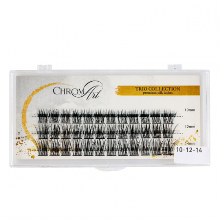 Gene False - ChromArt Premium Silk Lashes - Trio - MIX - 60 smocuri