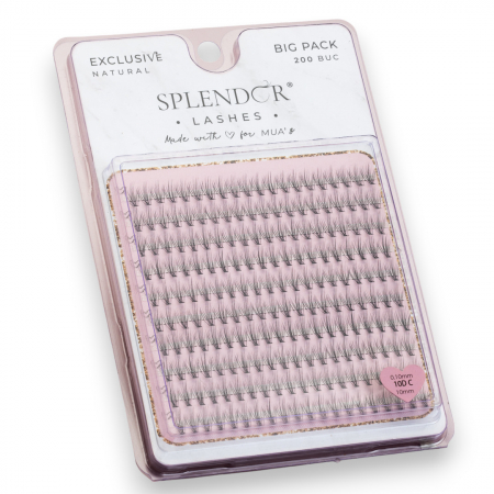 Gene False Smocuri SPLENDOR Exclusive Natural, Big Pack, Matase, Curbura C, 200 buc [0]