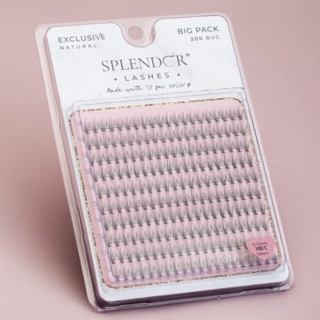 Gene False Smocuri SPLENDOR Exclusive Natural, Big Pack, Matase, Curbura C, 200 buc [1]