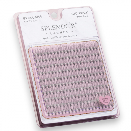 Toate Produsele - Gene False Smocuri SPLENDOR Exclusive Natural, Big Pack, Matase, Curbura C, 200 buc