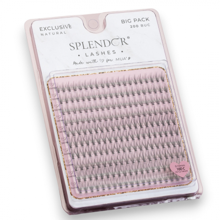 Gene False Smocuri SPLENDOR Exclusive Natural, Big Pack, Matase, Curbura C, 200 buc [0]