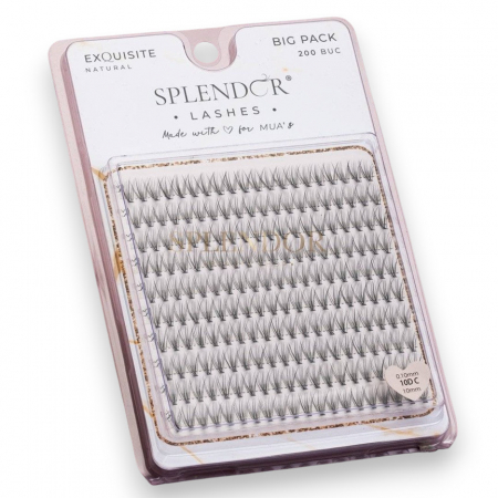 Toate Produsele - Gene False Smocuri SPLENDOR Exquisite Natural 10mm, Matase, Curbura C, 200 buc