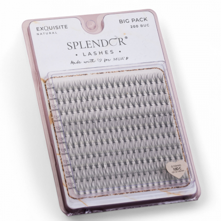 Toate Produsele - Gene False Smocuri SPLENDOR Exquisite Natural Mix, Matase, Curbura C, 200 buc