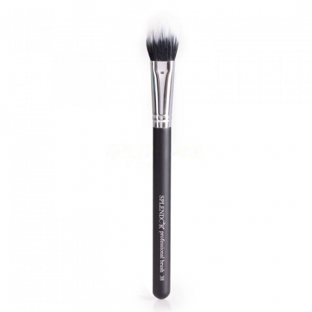 PENSULE MAKE-UP - Pensula Profesionala SPLENDOR S38 Plata, Pentru Texturi Cremoase, Fond de Ten, Primer, duo fiber (par sintetic si natural)
