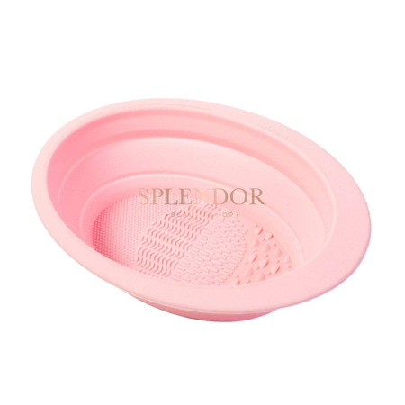 Recipient silicon roz pentru curatare pensule - Splendor [1]