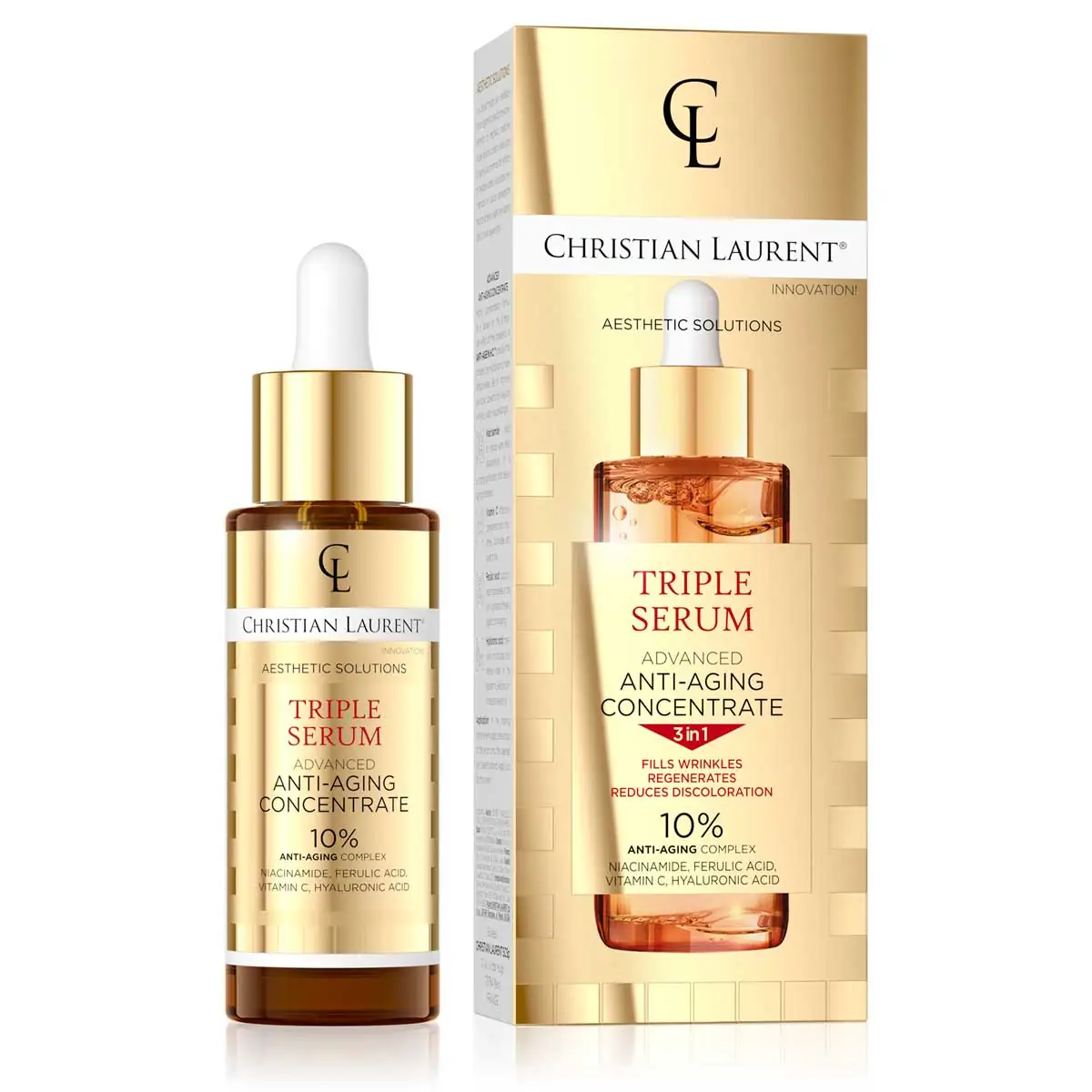 SKIN CARE - Ser Concentrat Anti-Imbatranire TRIPLE SERUM Christian Laurent, 10%, 30 ml