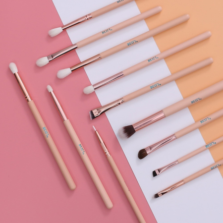 Set 12 Pensule Make-up BEILI Pink, Rose Gold, Par Natural [2]