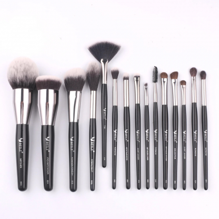 Set 15 Pensule Make-up BEILI, Negru - Professional