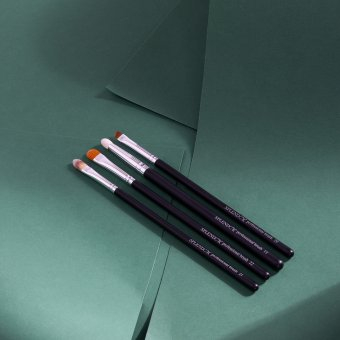PENSULE MAKE-UP - Set 4 pensule profesionale Splendor pentru ochi si sprancene / par sintetic + borseta