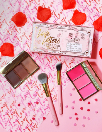 Blush - Set Palete Blush, Bronzer si 2 Pensule Machiaj P.LOUISE Love Letters