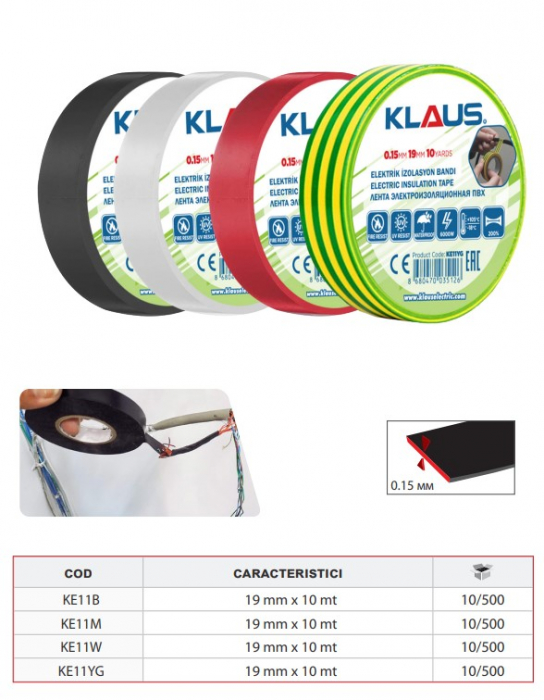 BANDA IZOLARE ELECTRICA NEAGRA 19MMX10M KE11B [2]
