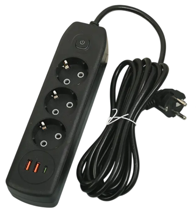 BERV PRELUNGITOR 3M 3P + 2USB CU INTRERUPATOR  B4719 [1]