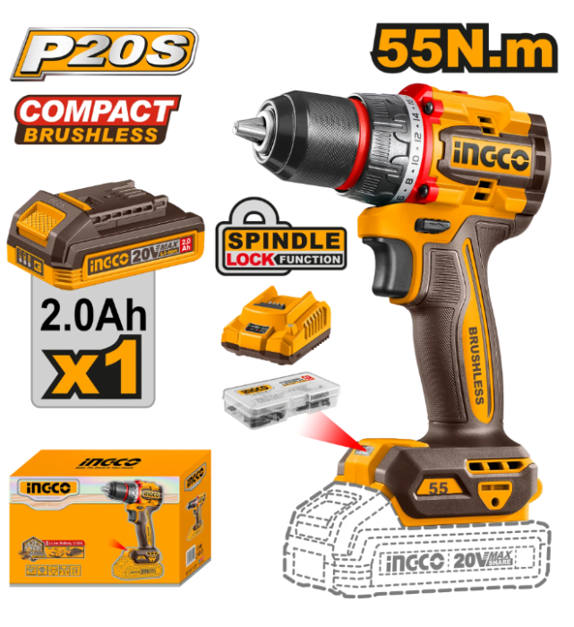INGCO BORMASINA 20V 55NM 1XACUM+INCARCATOR  CDLI205582 [1]