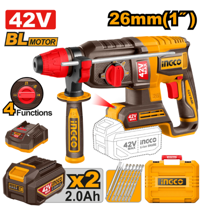 INGCO PICAMMER INDUSTRIAL 42V  26MM  2XACU+INC  CRHLI422682 [1]