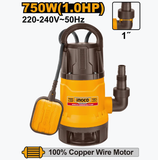 INGCO POMPA SUBMERSIBILA PLASTIC 750W CU PLUTITOR SPD7508 [1]