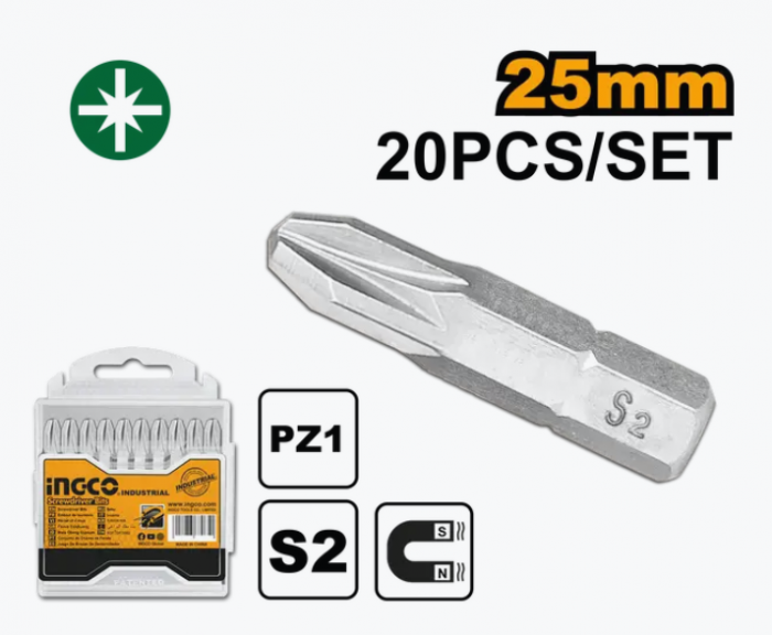 INGCO SET BITI PZ3 25MM 20BUC  SDB11PZ313 [1]