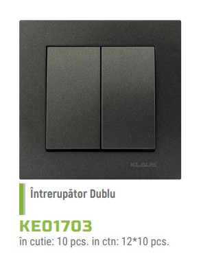 INTRERUPATOR DUBLU KLAUS ANTRACIT KE01703 [2]