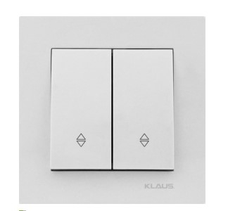 INTRERUPATOR DUBLU VEAVIEN KLAUS ALB (CAP SCARA) KE01120 [1]