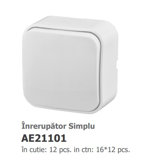 INTRERUPATOR SIMPLU PT ANURA ALB AE21101 [2]