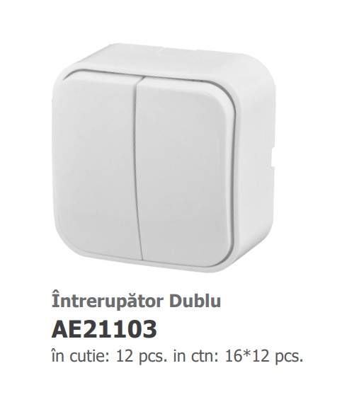 INTRERUPATOR DUBLU PT ANURA ALB AE21103 [2]