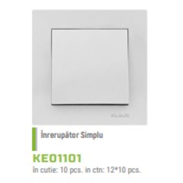 INTRERUPATOR SIMPLU ST KLAUS ALB KE01101 [2]