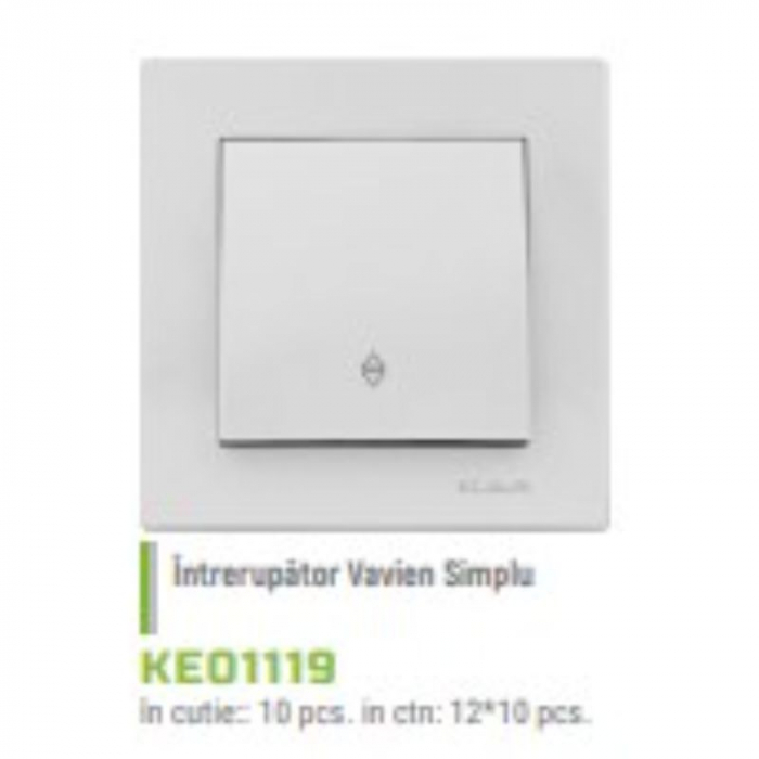 INTRERUPATOR SIMPLU VEAVIEN KLAUS ALB (CAP SCARA) KE01119 [2]