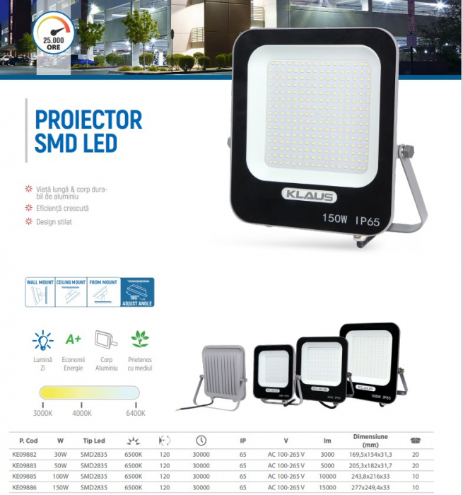PROIECTOR CU LED 50W 6500K KLAUS KE09883 [2]