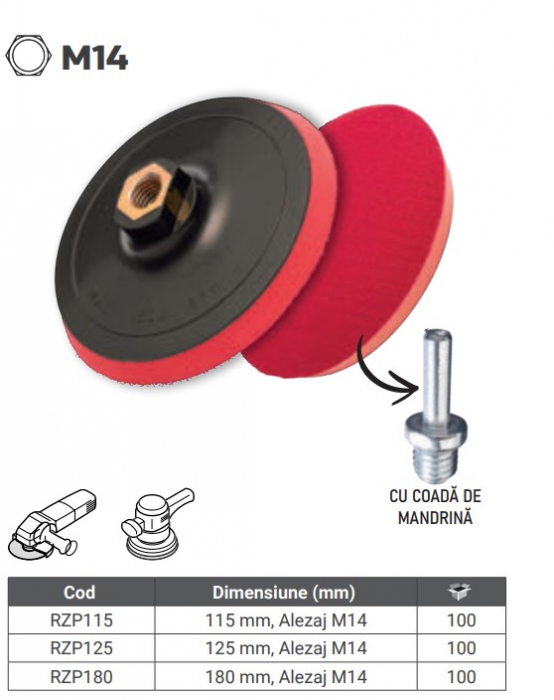 SUPORT SMIRGHEL 125MM PT FLEX/BORMASINA  RZP125 [2]