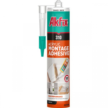 Vopsele, spume si silicoane - AKFIX SILICON MONTAJ KIT ALB 310