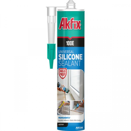 Vopsele, spume si silicoane - AKFIX SILICON UNIVERSAL ALB 280ML 100E-A