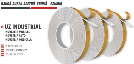 Benzi - BANDA DUBLU ADEZIVA CU SPUMA 24MMX25ML BND2425
