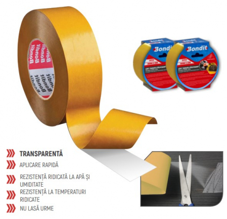 BANDA DUBLU ADEZIVA TRANSPARENTA 24MMX25 BONDIT BNS2425 [1]