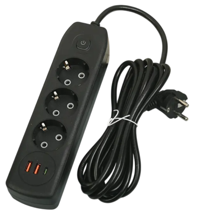 Cabluri si prelungitoare - BERV PRELUNGITOR 3M 3P + 2USB CU INTRERUPATOR  B4719