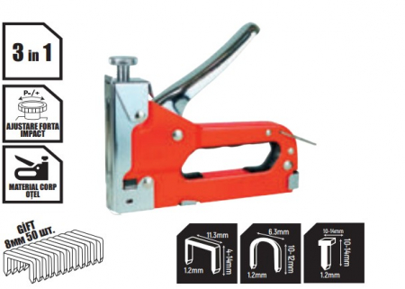 Scule si unelte de mana - CAPSATOR TAPITERIE 3 IN1 ROSU 1.2MM  RHT1601100414