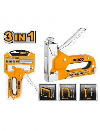 Foarfeci, cuttere, dalti si dristi - INGCO CAPSATOR TAPITERIE 3 IN 1 + 600 CAPSE HSG1405