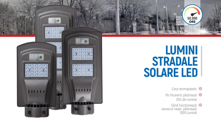 CORP DE ILUMINAT STRADAL CU PANOU SOLAR+SENZOR 60W 6500K KLAUS KE56303 [1]