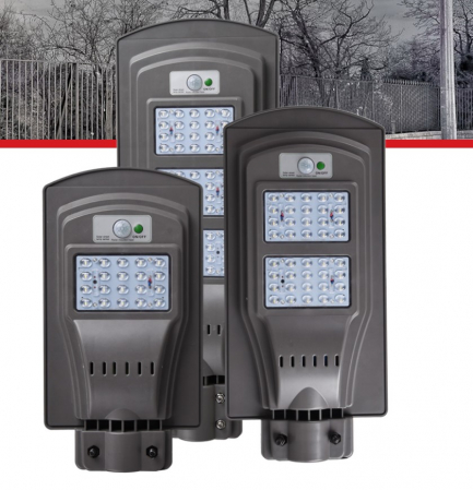 Instalatii electrice si de iluminat - CORP DE ILUMINAT STRADAL CU PANOU SOLAR+SENZOR 60W 6500K KLAUS KE56303