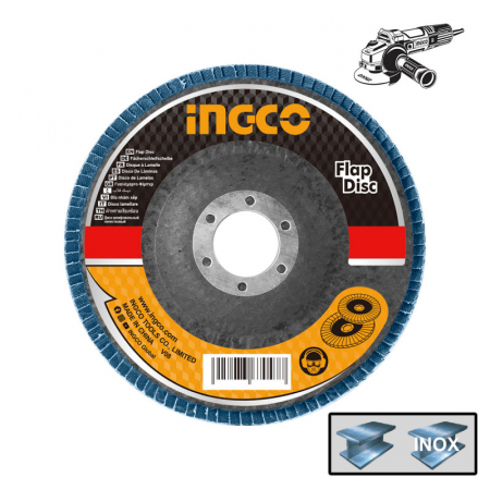 Accesorii scule electrice si pe acumulatori - INGCO DISC LAMELAR FRONTAL 125MM #40 ALBASTRU FDZ1251