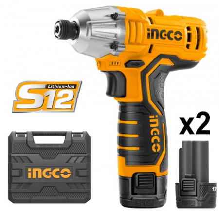 Masini de gaurit si insurubat - INGCO AUTOFILETANTA 12V IMPACT 100NM CU ACCESORI CIRLI1201