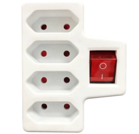 Instalatii electrice si de iluminat - FISA ADAPTOARE/ TRIPLU STECHER 4 PRIZE +INTRERUPATOR  GL-TPS4EK