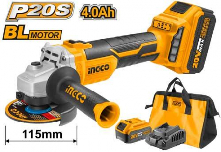 Scule electrice si pe acumulatori - INGCO POLIZOR UNGHIULAR 20V MOTOR+2ACU+INC+GEANTA CAGLI11522