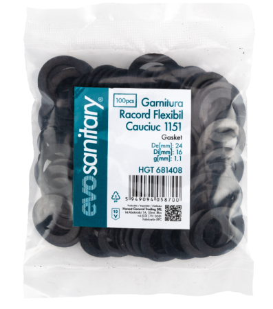 Instalatii sanitare - GARNITURI RACORD FLEXIBIL CAUCIUC 1/2 10B  681443