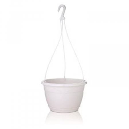 Plastice - GHIVECI FLORI SUSPENDAT 3L + AGATATOARE ALB  MAK701541