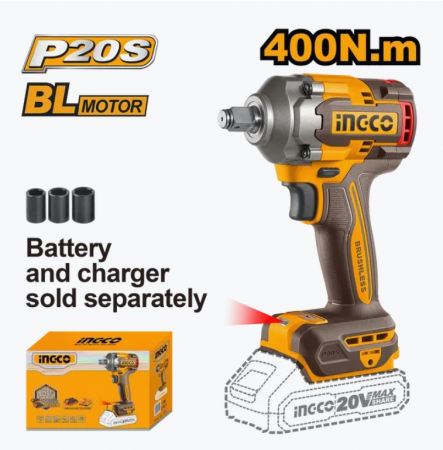 Masini de gaurit si insurubat - INGCO AUTOFILETANTA 20V 1/2 IMPACT FARA PERII 400N FARA BAT CIWLI20401