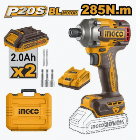Masini de gaurit si insurubat - INGCO AUTOFILETANTA 20V 1/4 285NM + 2ACUM  CIRLI2028E