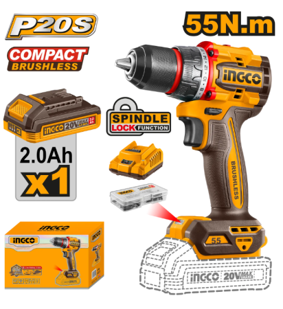 Scule electrice si pe acumulatori - INGCO BORMASINA 20V 55NM 1XACUM+INCARCATOR  CDLI205582